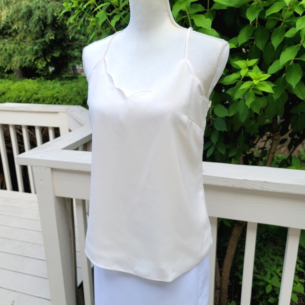 New! J Crew Scalloped Camisole Tank Top Ivory White NWT